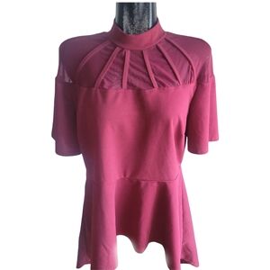 Shein Burgundy Short Sleeve Top 2X